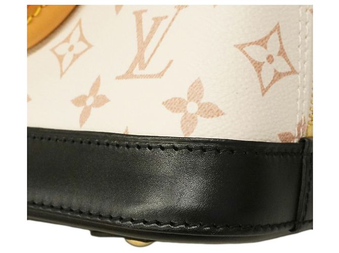 Louis Vuitton Alma BB Monogram Dune Handtasche Schwarz Weiß - Ansicht 6