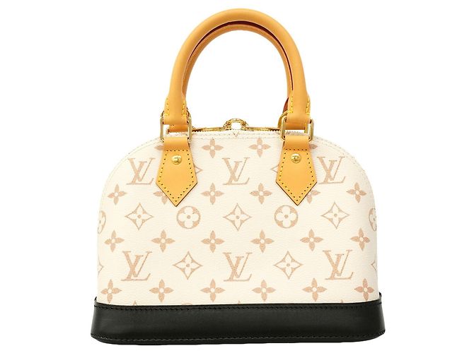 Louis Vuitton Alma BB Monogram Dune Handtasche Schwarz Weiß - Ansicht 8