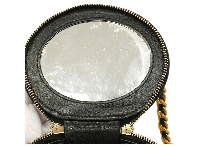 Borsa Vanity Chanel in pelle di agnello nera Nero - vista 10