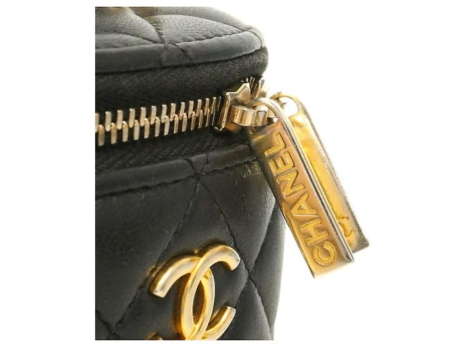 Borsa Vanity Chanel in pelle di agnello nera Nero - vista 11