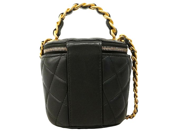 Borsa Vanity Chanel in pelle di agnello nera Nero - vista 12