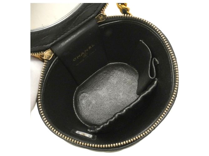 Borsa Vanity Chanel in pelle di agnello nera Nero - vista 4