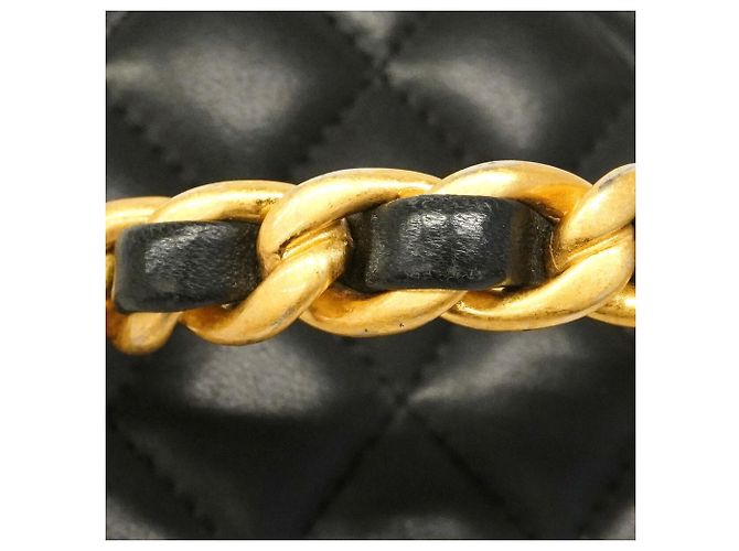 Borsa Vanity Chanel in pelle di agnello nera Nero - vista 8