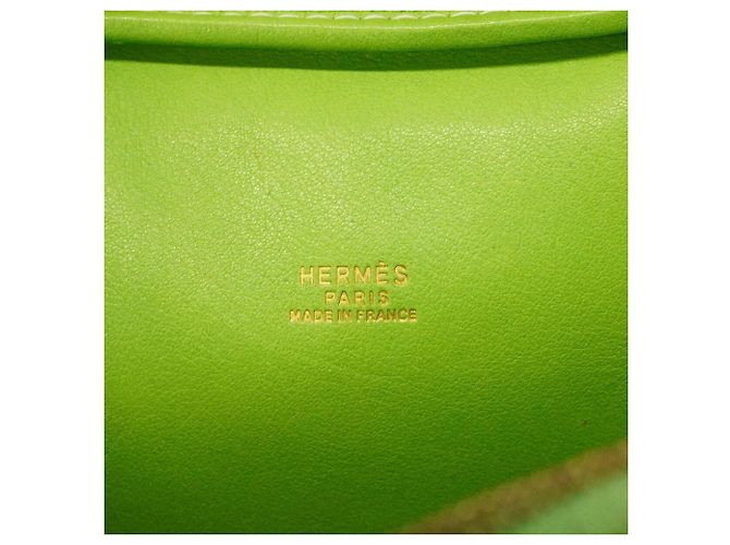 Hermès Borsa Hermes Mini Plume 20 in Green Apple Verde - vista 5