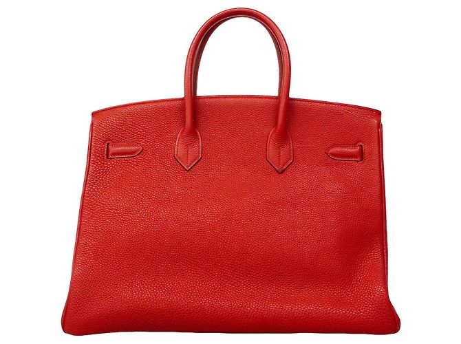 Hermès Borsa Hermes Birkin 35 Togo Rouge Vif Rosso - vista 11