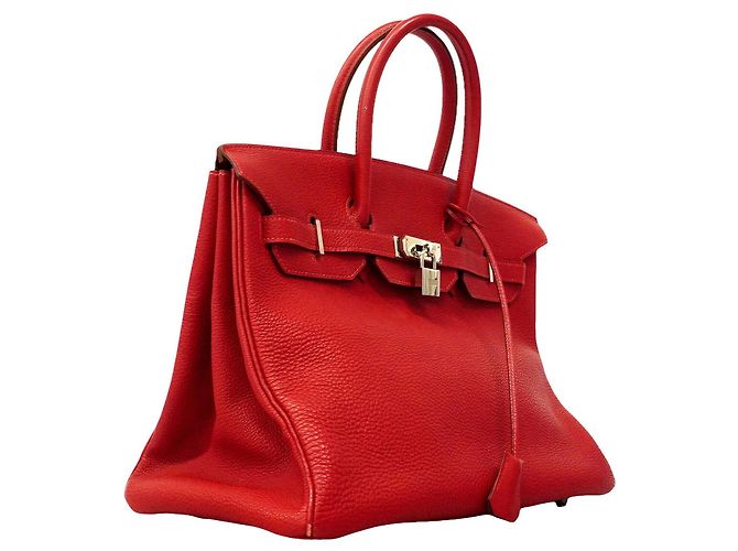 Hermès Borsa Hermes Birkin 35 Togo Rouge Vif Rosso - vista 2