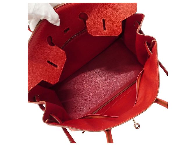 Hermès Borsa Hermes Birkin 35 Togo Rouge Vif Rosso - vista 4