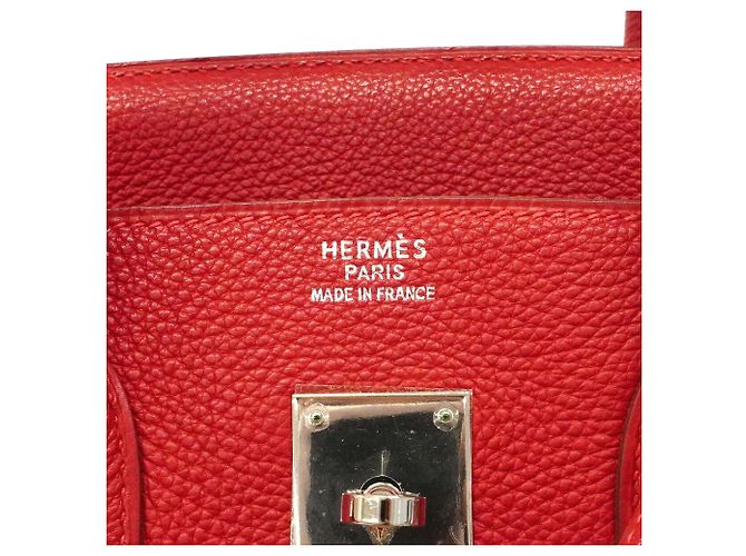 Hermès Borsa Hermes Birkin 35 Togo Rouge Vif Rosso - vista 5