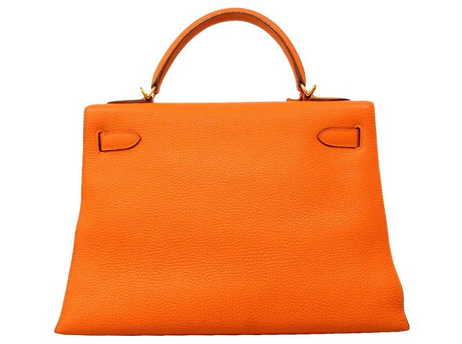 Hermès Borsa Hermes Kelly 32 Togo Arancione - vista 12
