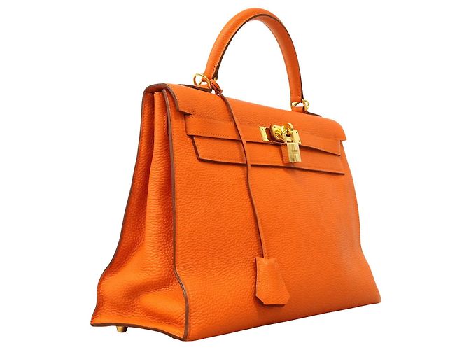 Hermès Borsa Hermes Kelly 32 Togo Arancione - vista 2