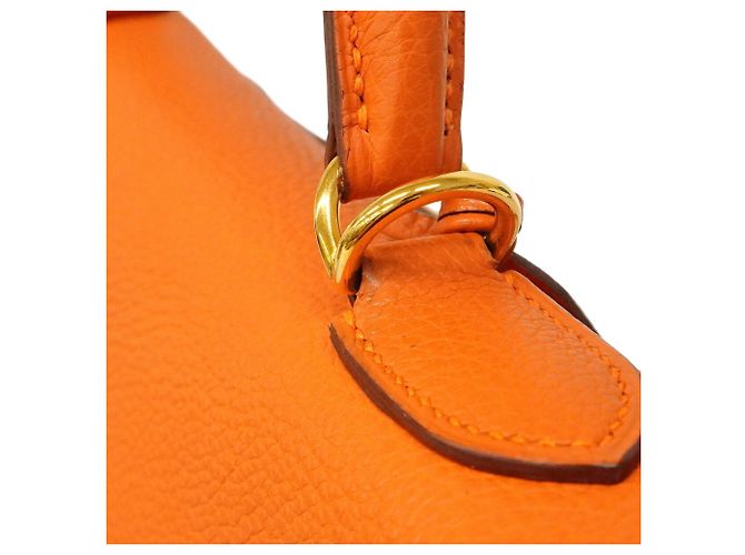 Hermès Borsa Hermes Kelly 32 Togo Arancione - vista 9