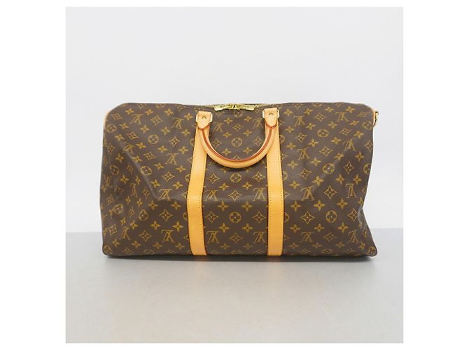 mala Louis Vuitton Monogram Keepall Bandoulière 50 Marrom - vista 12