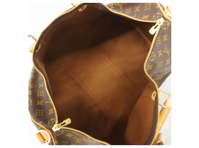 mala Louis Vuitton Monogram Keepall Bandoulière 50 Marrom - vista 4