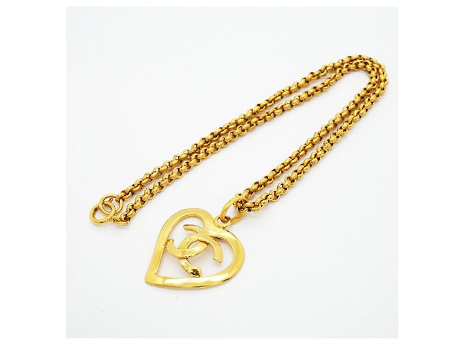 Collana Chanel placcata in oro con motivo a cuore D'oro - vista 3