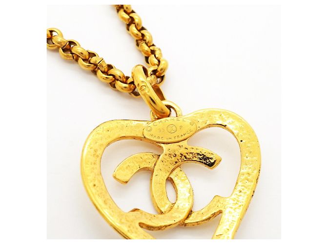 Collana Chanel placcata in oro con motivo a cuore D'oro - vista 5