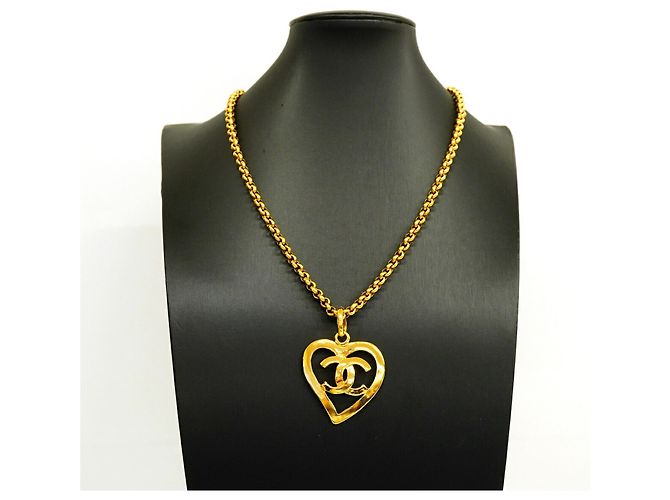 Collana Chanel placcata in oro con motivo a cuore D'oro - vista 6