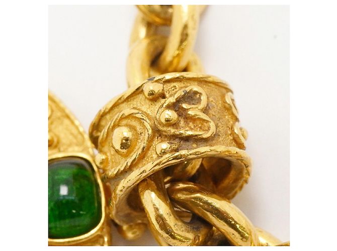 Collana Chanel placcata oro con pietre colorate Rosso D'oro Verde - vista 8