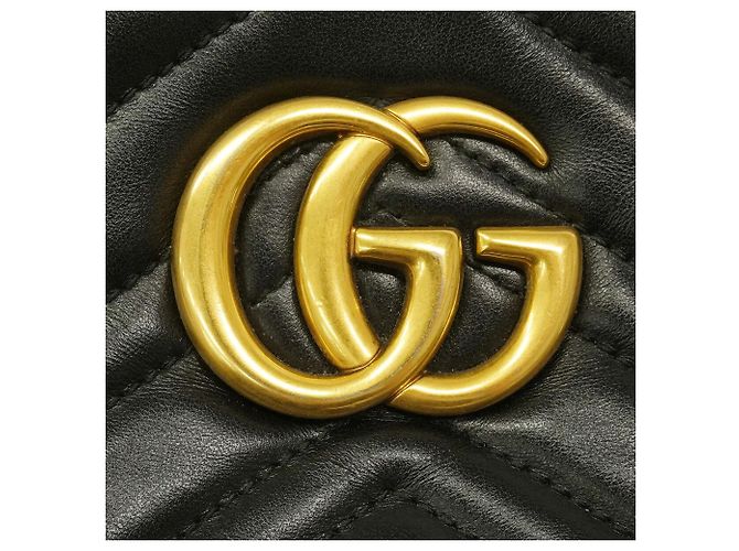 Borsa a tracolla Gucci GG Marmont in pelle nera Nero - vista 10