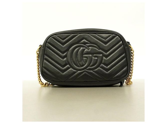 Borsa a tracolla Gucci GG Marmont in pelle nera Nero - vista 11