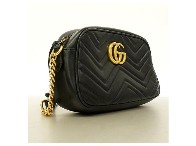 Borsa a tracolla Gucci GG Marmont in pelle nera Nero - vista 2