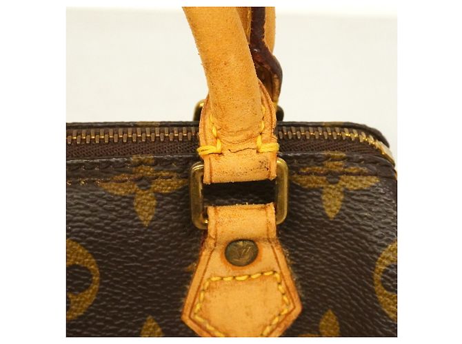 Borsa a mano Louis Vuitton Monogram Mini Speedy Marrone - vista 9