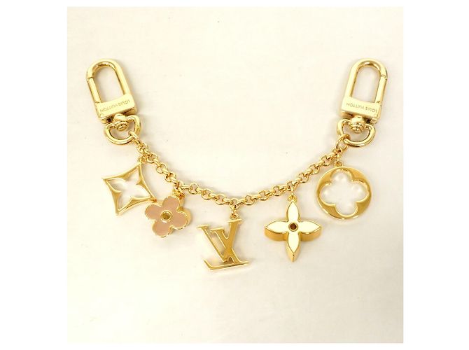 Portachiavi Louis Vuitton Fleur de Monogram Rosa D'oro Crudo - vista 5
