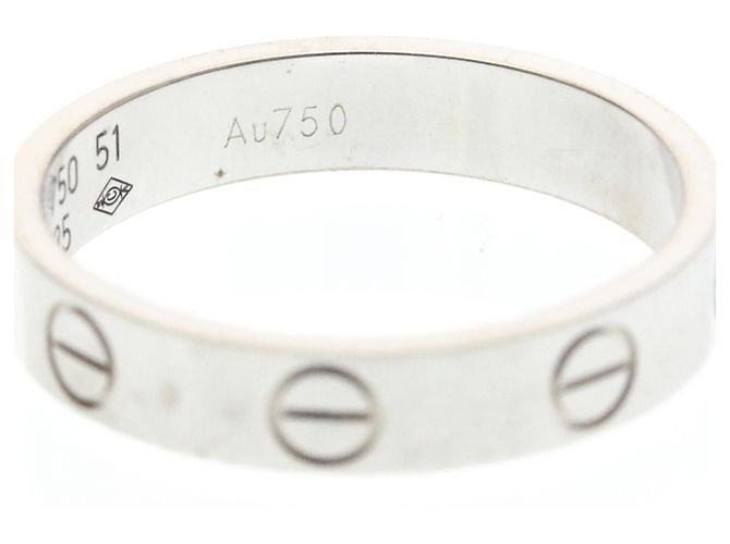 Bague Cartier Mini Love en or blanc Argenté - vue 8
