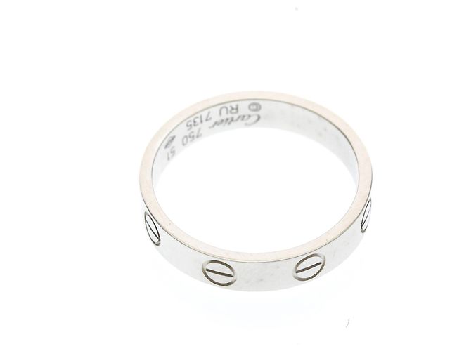 Bague Cartier Mini Love en or blanc Argenté - vue 9