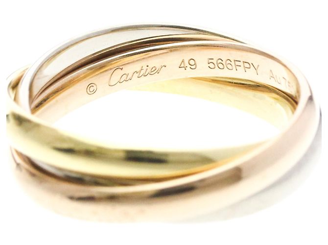 Anello Cartier Trinity in oro 18K rosa bianco e giallo D'oro - vista 7