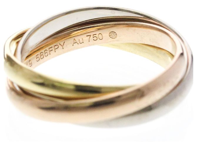 Anello Cartier Trinity in oro 18K rosa bianco e giallo D'oro - vista 8