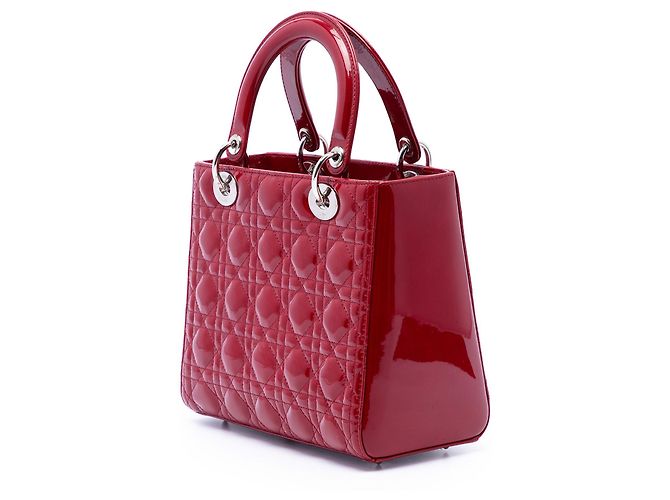 Dior Red Medium Patent Cannage Lady Dior Rosso Bordò - vista 2