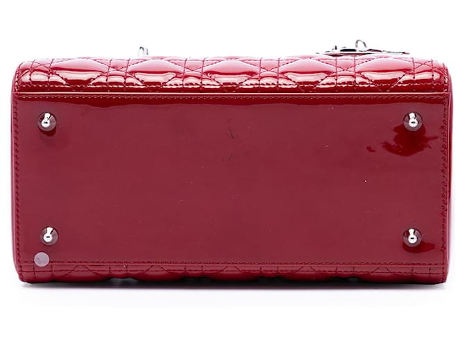 Dior Red Medium Patent Cannage Lady Dior Rosso Bordò - vista 3