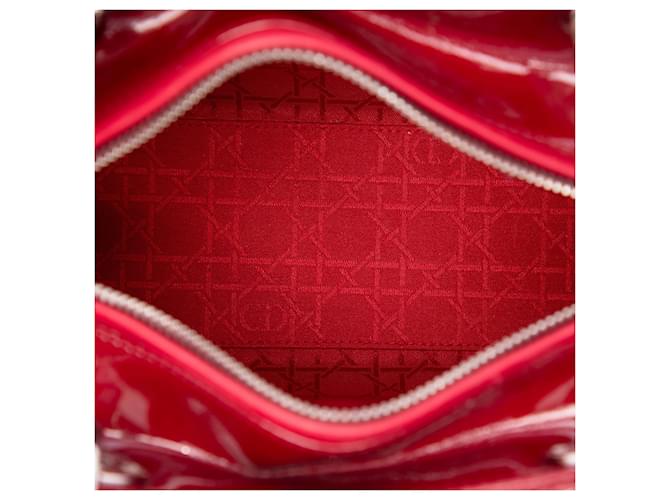 Dior Red Medium Patent Cannage Lady Dior Rosso Bordò - vista 4
