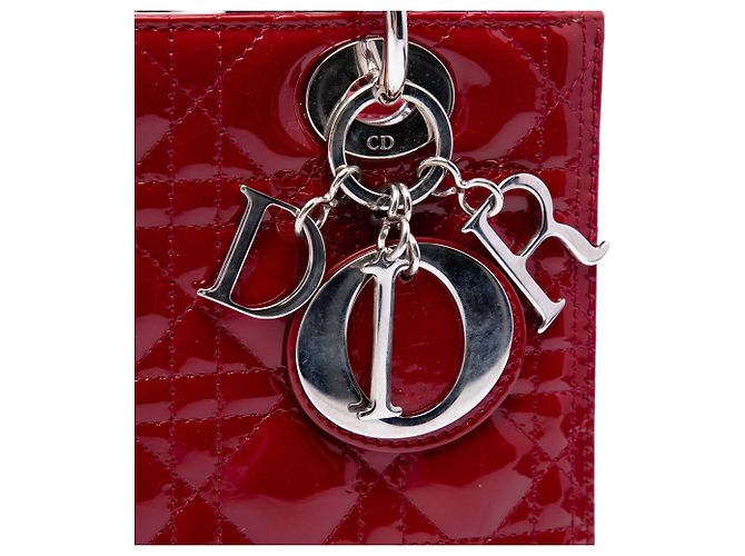 Dior Red Medium Patent Cannage Lady Dior Rosso Bordò - vista 5
