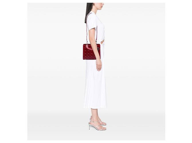 Dior Red Medium Patent Cannage Lady Dior Rosso Bordò - vista 6