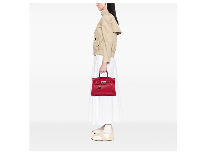 Hermès Red Clemence Birkin Retourne 30 Rosso - vista 6
