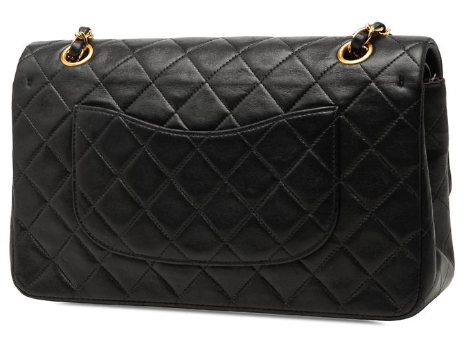 Chanel Black Medium Classic Lambskin Double Flap Nero - vista 2