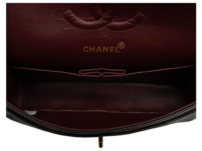 Chanel Black Medium Classic Lambskin Double Flap Nero - vista 4