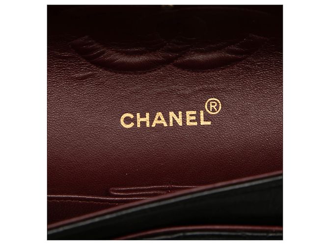 Chanel Black Medium Classic Lambskin Double Flap Nero - vista 5