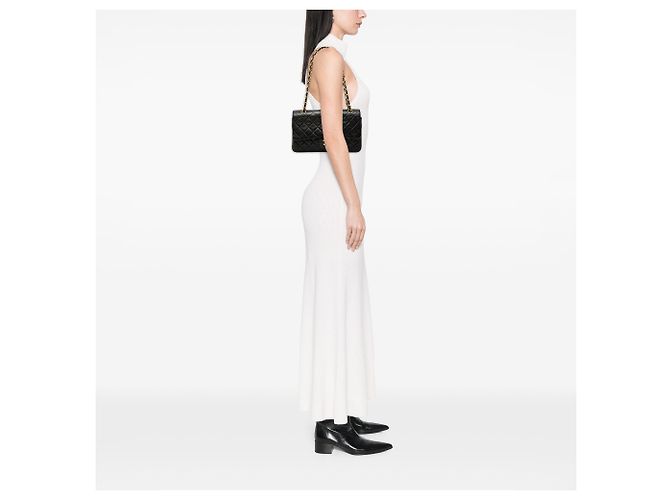 Chanel Black Medium Classic Lambskin Double Flap Nero - vista 6