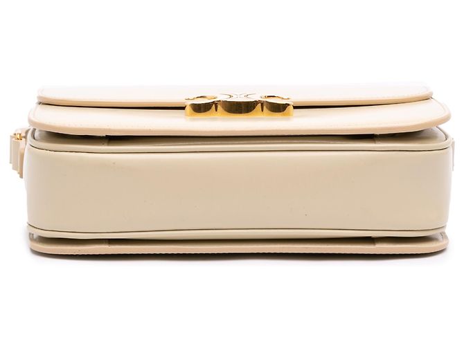 Céline Celine Beige Classique Shiny Calfskin Triomphe Crossbody - vista 3