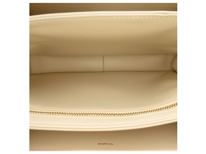Céline Celine Beige Classique Shiny Calfskin Triomphe Crossbody - vista 4