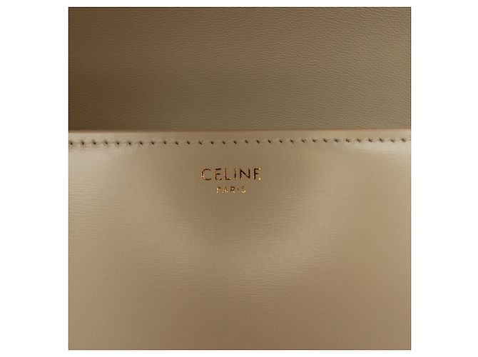 Céline Celine Beige Classique Shiny Calfskin Triomphe Crossbody - vista 5