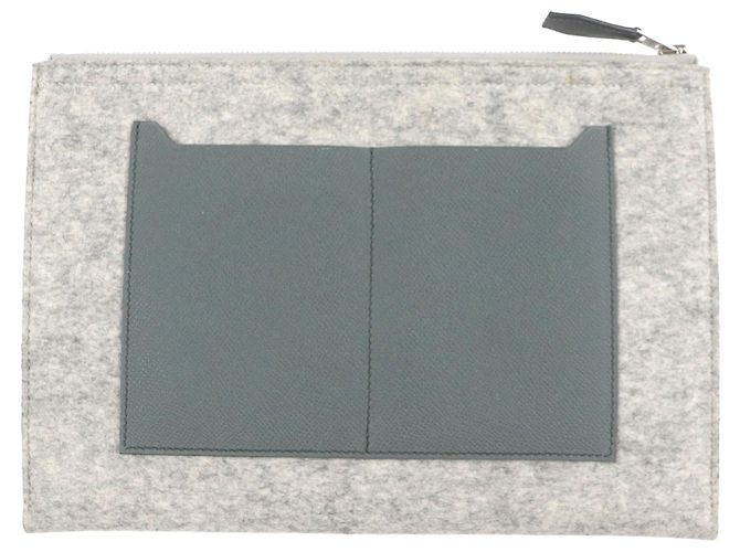 Hermès Gray Epsom and Felt Toodoo 29 Marrone - vista 2