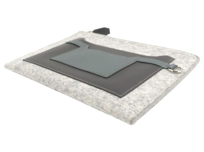 Hermès Gray Epsom and Felt Toodoo 29 Marrone - vista 3