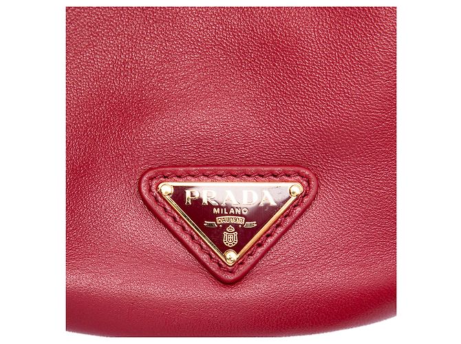 Prada Red Mini Nappa Petit Sac Bucket Bag Rosso - vista 5
