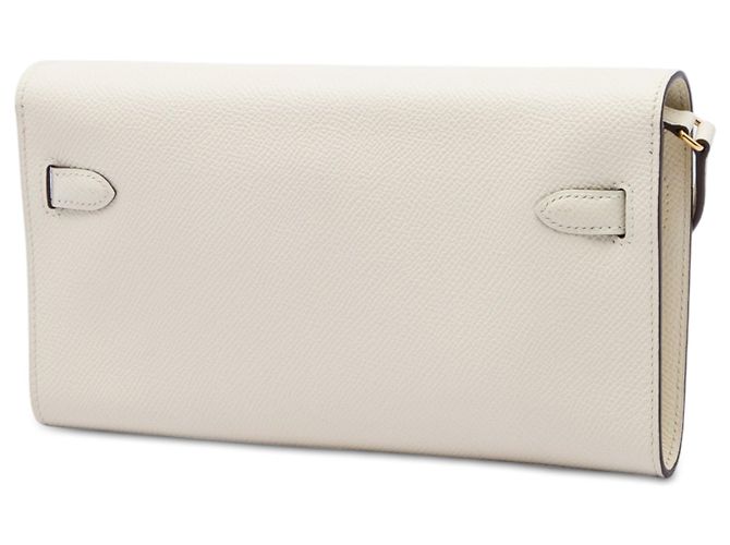 Cartera Hermès Kelly To Go en cuero Epsom blanco - vista 2