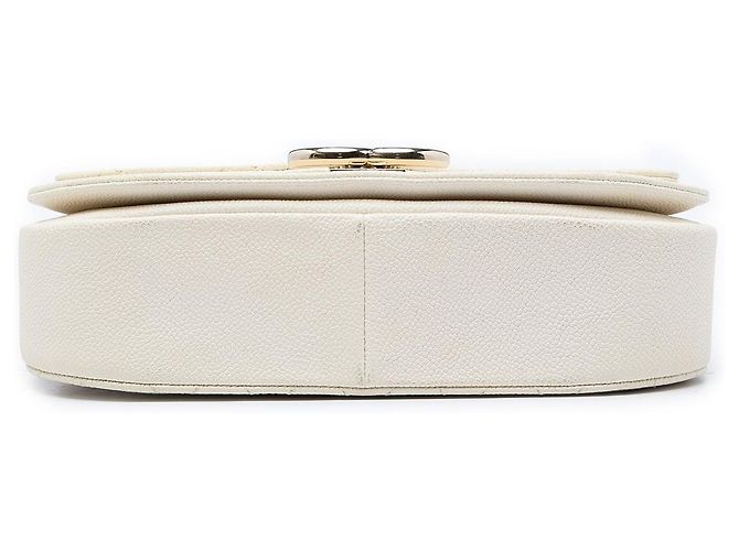 Chanel White Paris Cuba Medium Quilted Caviar Thread Around Flap Bianco Crudo - vista 3