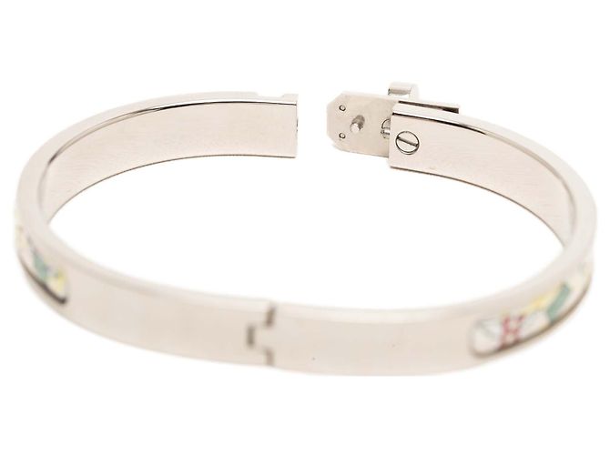 Pulsera Hermès Mini Clic Kelly Flagship estrecha de esmalte blanco - vista 4