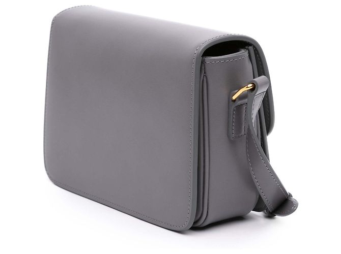 Céline Celine Gray Teen Shiny Calfskin Triomphe Crossbody - vista 2